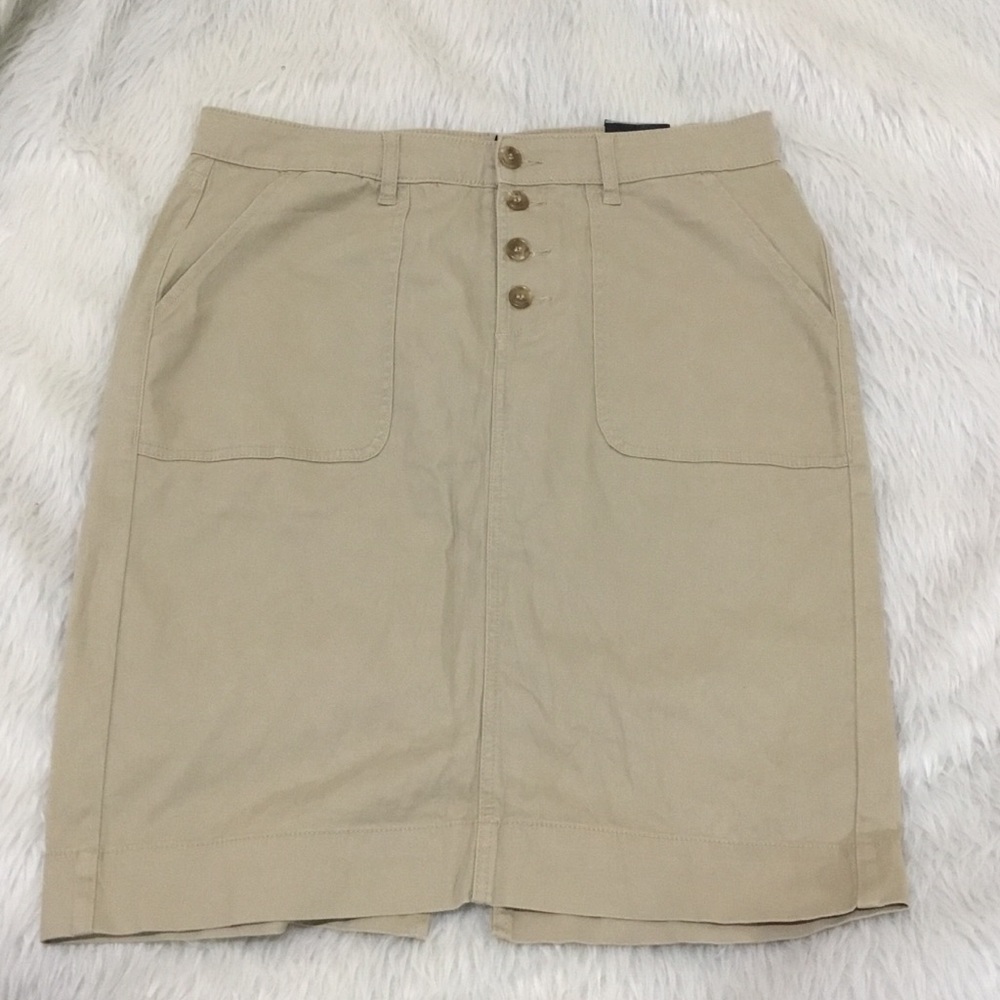 Lane Bryant women’s button down fly side pockets khaki pencil skirt size…